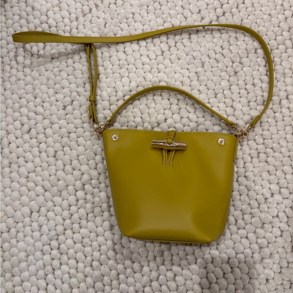 Longchamp Le Roseau Leather Bucket Bag